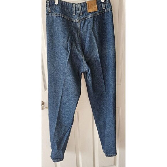 Vintage Lee Jeans Womens Size 12 Blue Tapered Leg High Rise Mom Pleated Denim - Picture 6 of 9